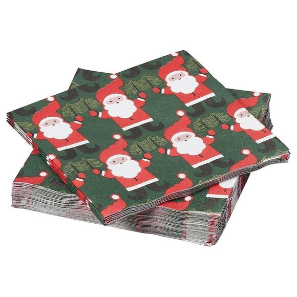 Ikea Vinterfint Paper Napkins Set of 30 Christmas Santa 605.811.28 Fast Ship - Picture 1 of 4